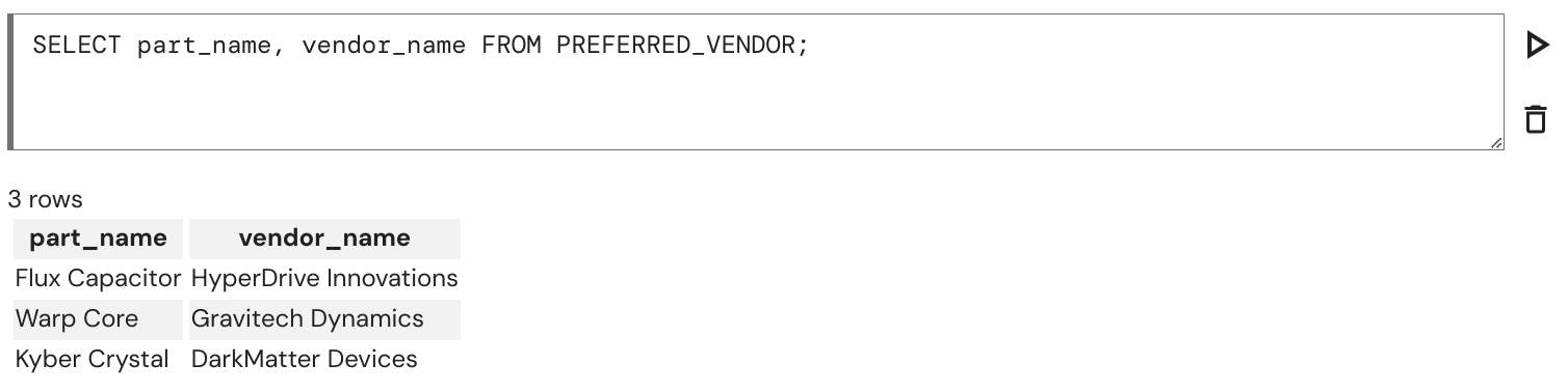 Initial preferred vendors