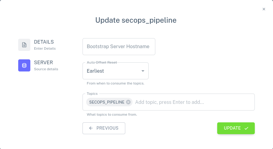 SecOps input connector details page 2